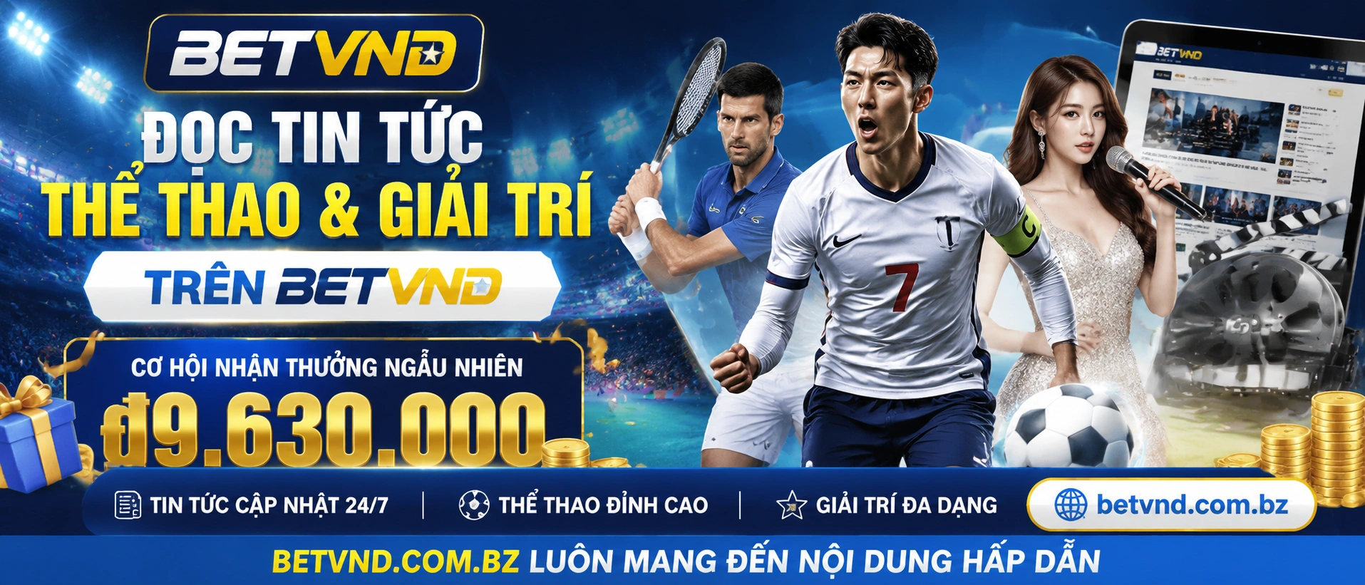 Ảnh nổi bật cho khu Tin Tức betvnd với bố cục thẻ tin rõ ràng